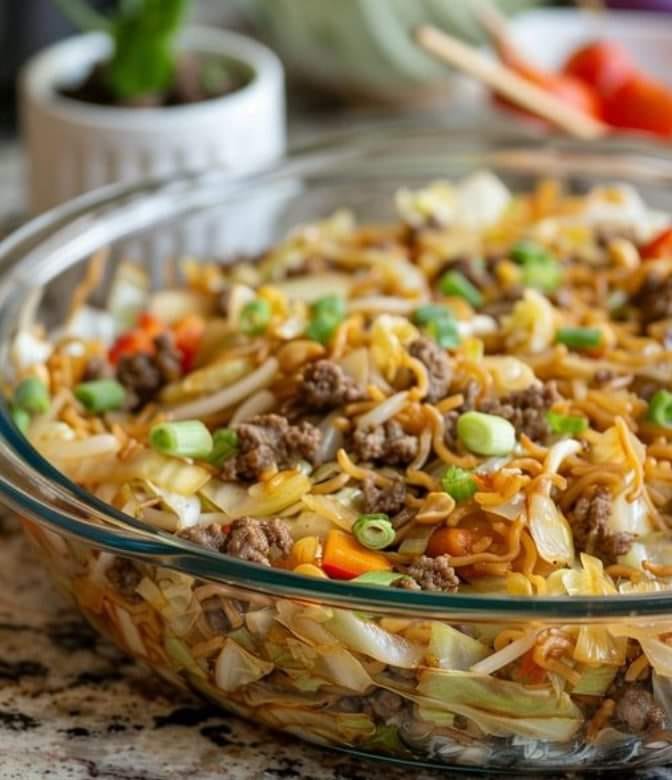 Cabbage and Ground Beef Chow Mein Casserole – All Recipes